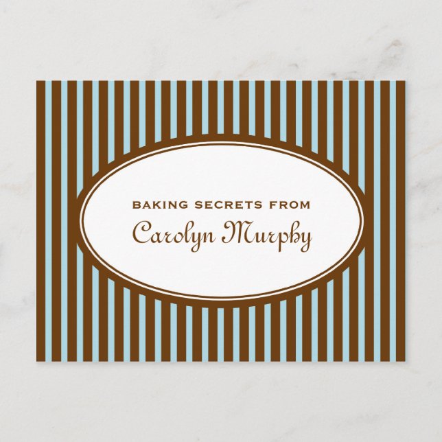 Robin blue chocolate brown custom recipe card (Front)