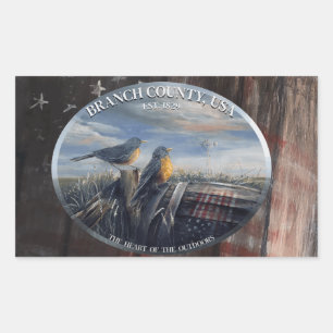 Robin Branch Co MICH Rectangular Sticker