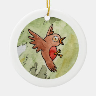 Robin Ceramic Tree Decoration