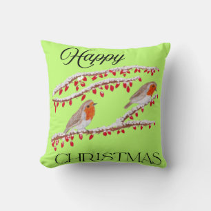 Robin Christmas Cushion