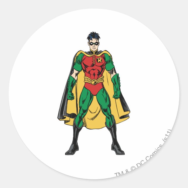 Robin Classic Stance Round Sticker (Front)