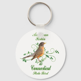 Robin Connecticut State Bird Key Ring