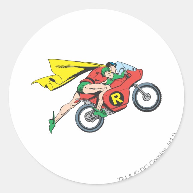 Robin & Cycle Classic Round Sticker (Front)