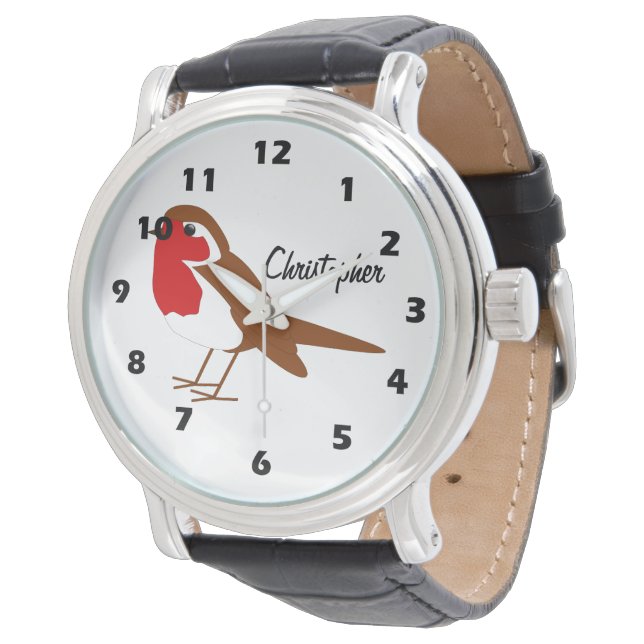 Robin Design Personalised Watch (Angled)