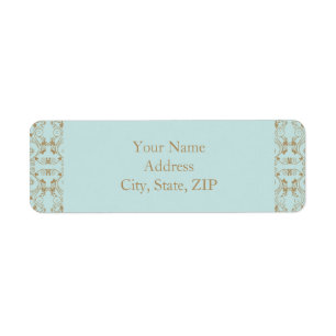 Robin Egg Blue and Gold Damask Wedding