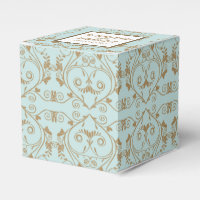 Robin Egg Blue and Gold Damask Wedding