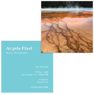 Robin Egg Blue and White Photography Square Business Card