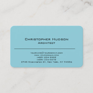 Robin Egg Blue Background Color Company Architect Business Card