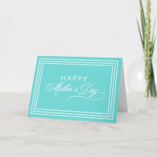Robin Egg Blue Calligraphy Happy Mother's Day Card