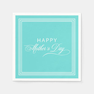Robin Egg Blue Calligraphy Mother's Day Napkin