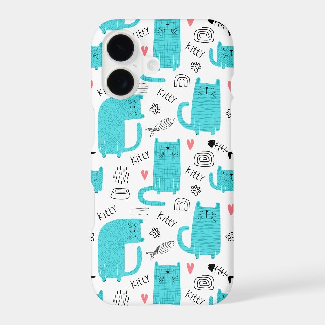 Robin Egg Blue Cute Cat Pattern Samsung Galaxy S21 Ultra Case (Back)
