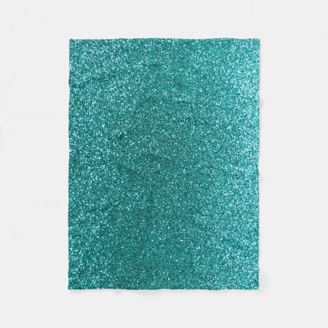 Robin egg blue glitter fleece blanket (Front)
