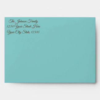 Robin Egg Blue invitation envelope for 5x7