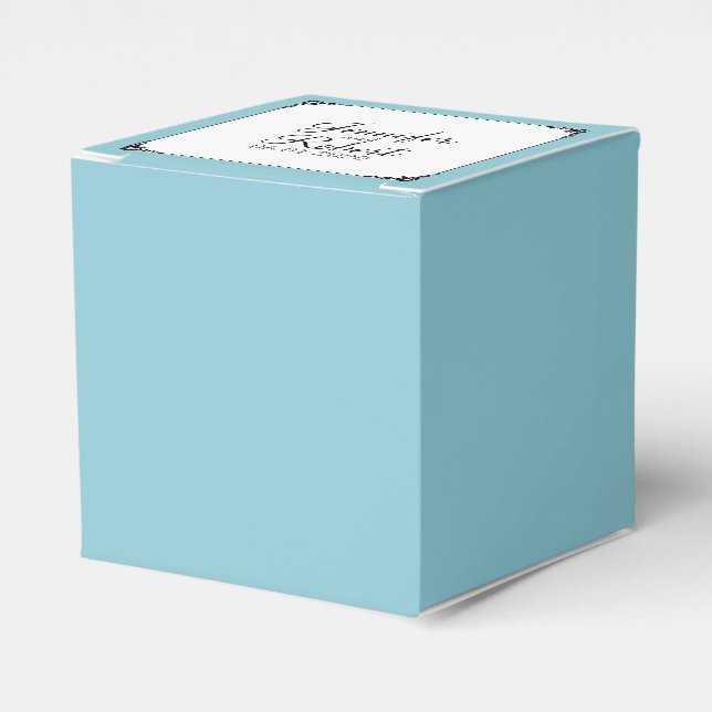 Robin Egg Blue Posh Wedding Favour Box (Front Side)