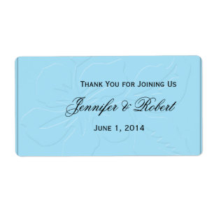 Robin Egg Blue Tone on Tone Hibiscus Bottle Label