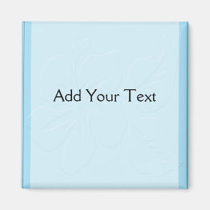 Robin Egg Blue Tone on Tone Hibiscus Magnet