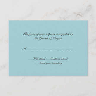 Robin Egg Blue Wedding Response Card