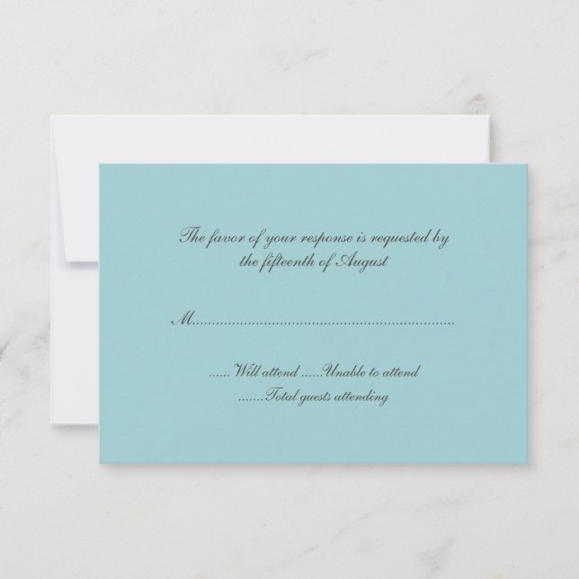 Robin Egg Blue Wedding Response Card (Front)