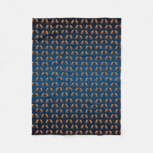 Robin Frenzy Fleece Blanket (Navy/Blue Mix)