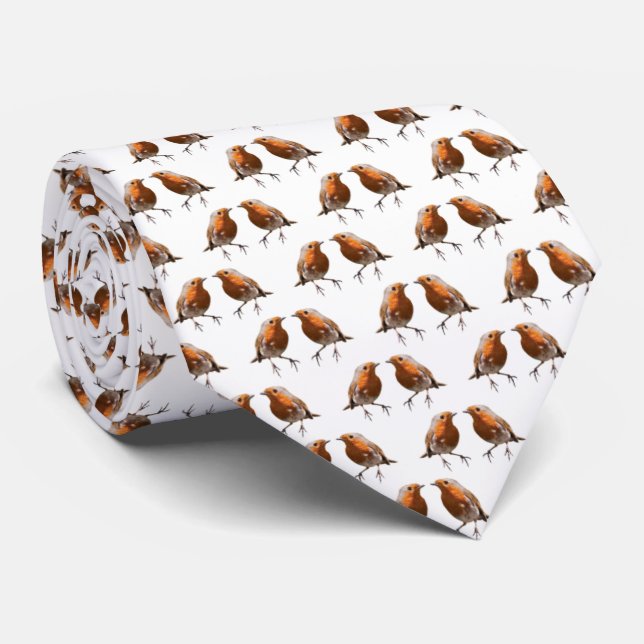 Robin Frenzy Tie (Choose Your Colour) (Rolled)