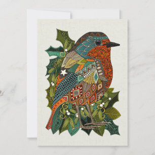 robin garden chalk holiday card