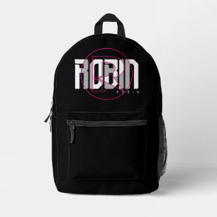 Robin Hi-Tech Name Graphic Printed Backpack