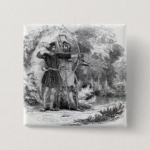 Robin Hood and Little John 15 Cm Square Badge