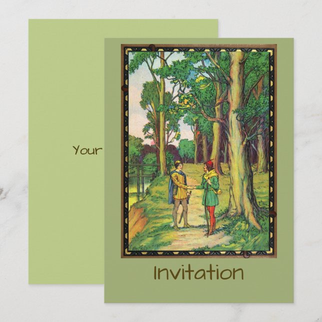 Robin Hood And Little John Invitation (Front/Back)