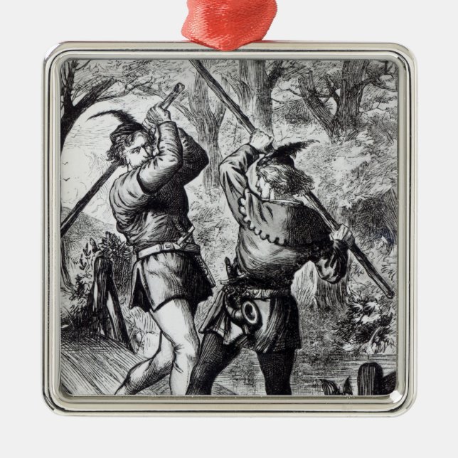 Robin Hood and Little John Metal Tree Decoration (Front)