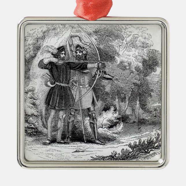 Robin Hood and Little John Metal Tree Decoration (Front)