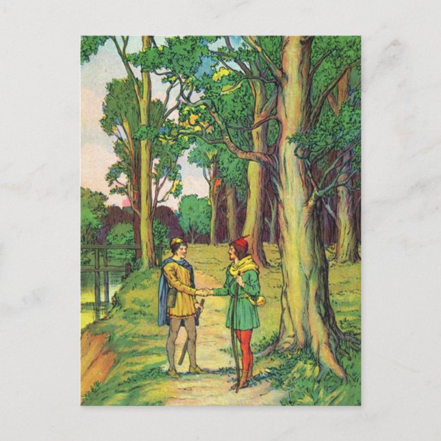 Robin Hood And Little John Postcard (Front)