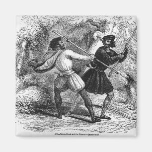 Robin Hood and the Tanner with Quarter-staffs Magnet