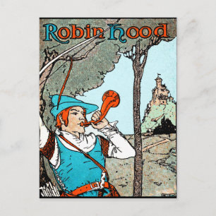 Robin Hood Antique Illustration Merry Men Postcard