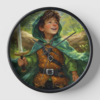 Robin Hood depicted as a child Clock
