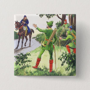 Robin Hood, from 'Peeps into the Past', published 15 Cm Square Badge