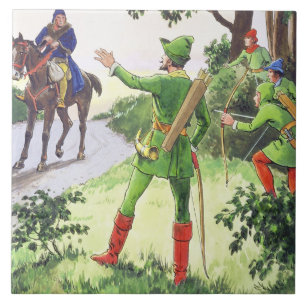 Robin Hood, from 'Peeps into the Past', published Tile