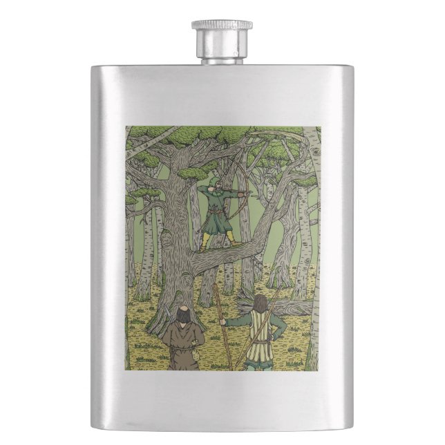 Robin Hood in Sherwood Forest Hip Flask (Front)