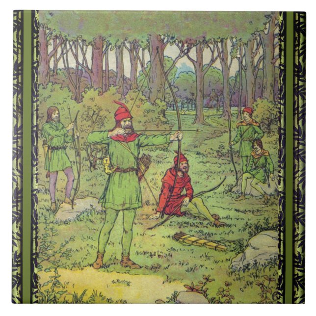 Robin Hood In The Forest Ceramic Tile (Front)