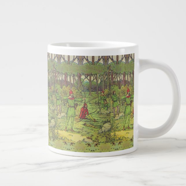 Robin Hood In The Forest Large Coffee Mug (Right)