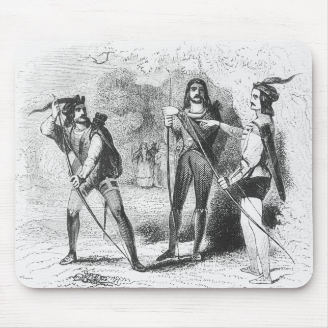 Robin Hood, Scarlet and John Mouse Mat (Front)
