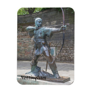 Robin Hood Statue by Nottingham Castle photo Magnet