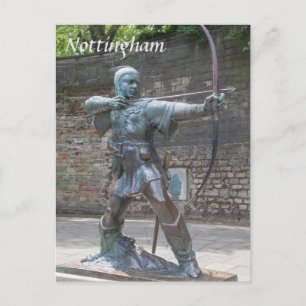 Robin Hood Statue by Nottingham Castle photo Postcard