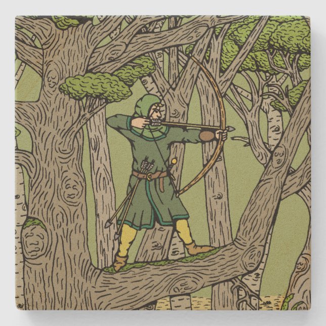 Robin Hood Stone Coaster (Front)
