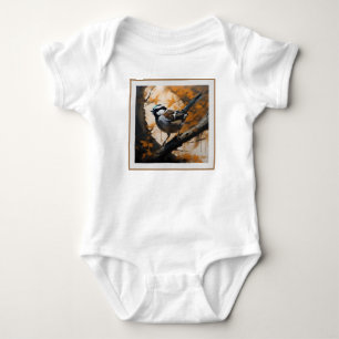 Robin In A Tree Oil Paint, Baby Bodysuit