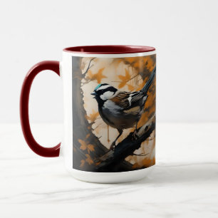 Robin In A Tree Oil Paint, Mug