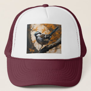 Robin In A Tree Oil Paint, Trucker Hat