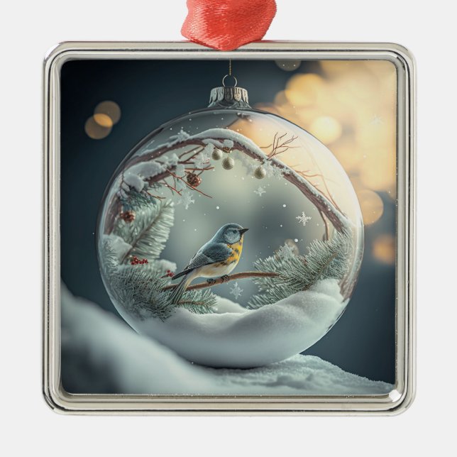 Robin in Globe Ornament (Front)