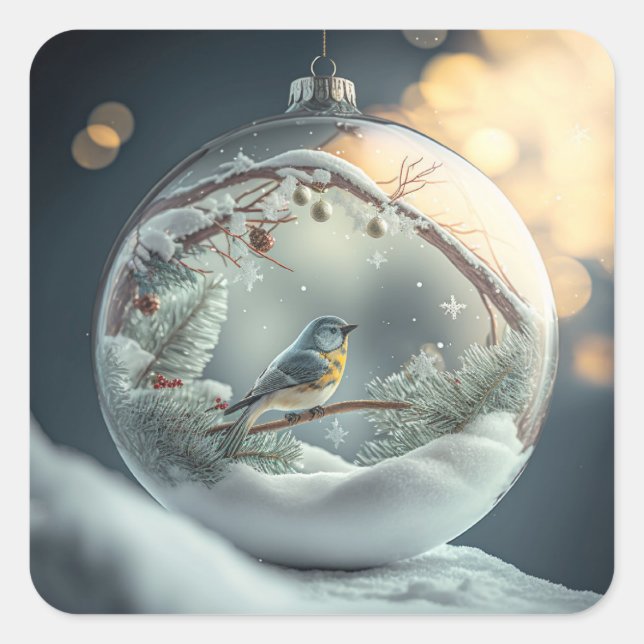 Robin in Globe Stickers (Front)