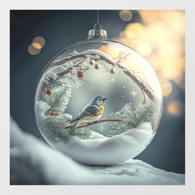 Robin in Globe Window Cling (Sheet)
