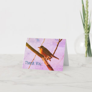 Robin In Snow Wildlife Nature Art Thank You Card